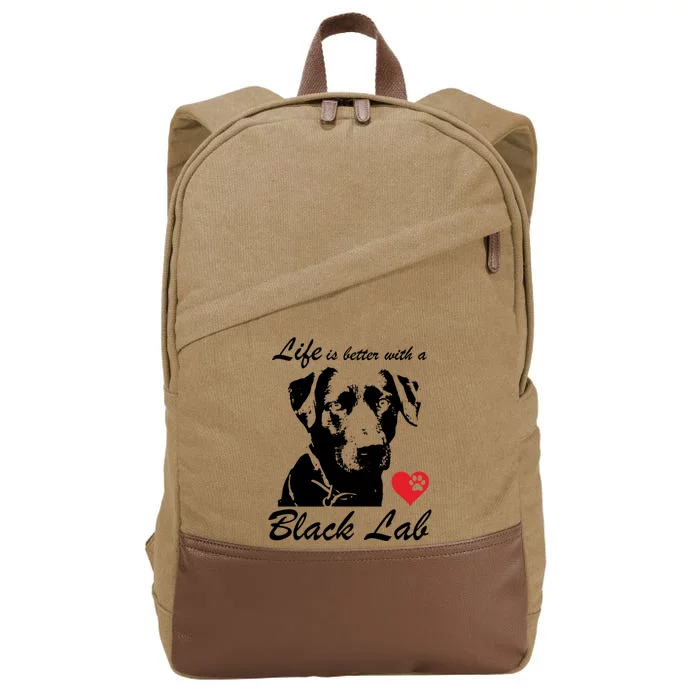 Black Labrador Retriever Life Is Better With Lab Mom Funny Gift Funny Gift Cotton Canvas Backpack