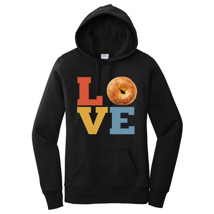 Bagel Love Retro Vibes Bagel Lovers Favorite Weekend Brunch Women's Pullover Hoodie