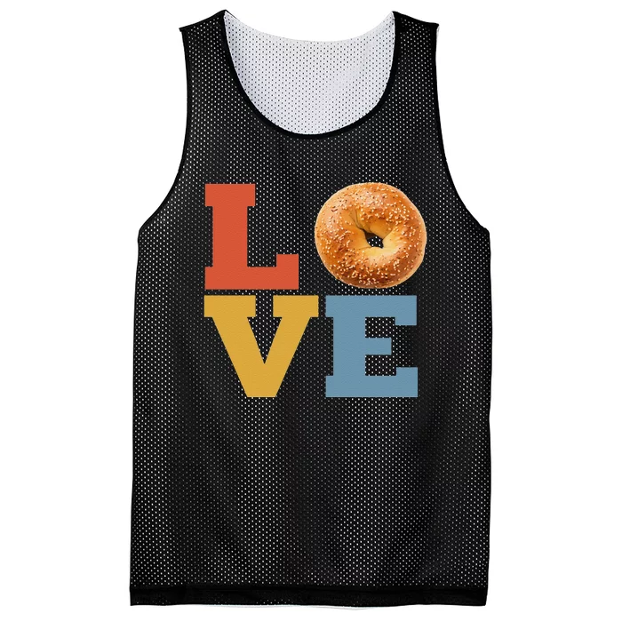 Bagel Love Retro Vibes Bagel Lovers Favorite Weekend Brunch Mesh Reversible Basketball Jersey Tank