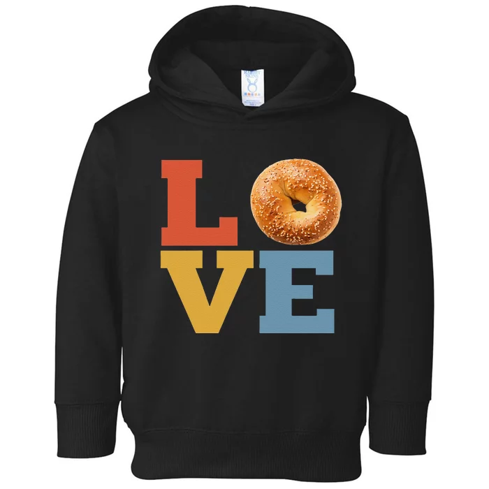 Bagel Love Retro Vibes Bagel Lovers Favorite Weekend Brunch Toddler Hoodie