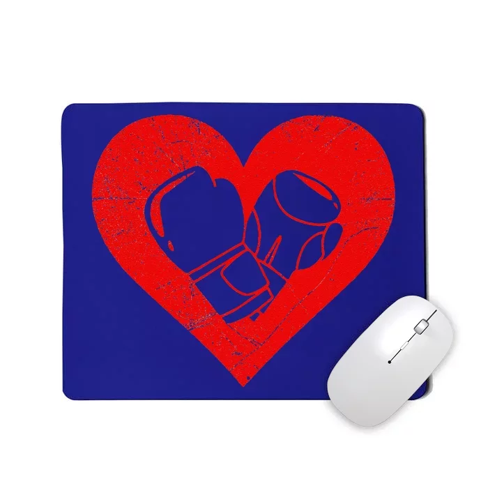 Boxing Lover Retro Heart Sports Player Valentine's Day Mousepad