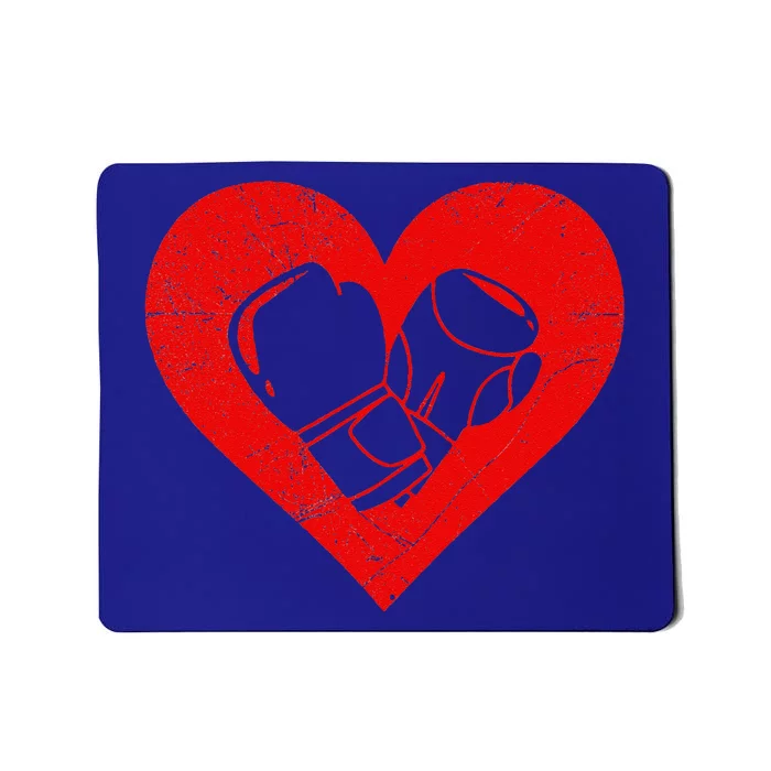 Boxing Lover Retro Heart Sports Player Valentine's Day Mousepad