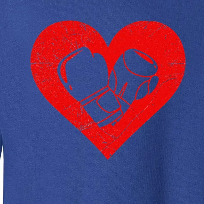 Boxing Lover Retro Heart Sports Player Valentine's Day Toddler Sweatshirt