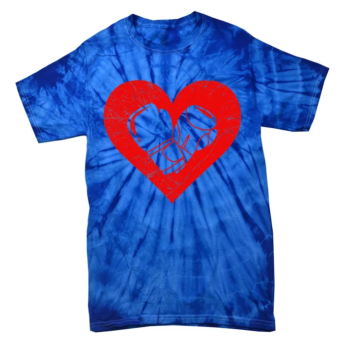 Boxing Lover Retro Heart Sports Player Valentine's Day Tie-Dye T-Shirt