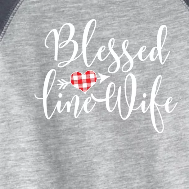 Blessed Linewife Red White Plaid Heart Line Wife Gift Toddler Fine Jersey T-Shirt