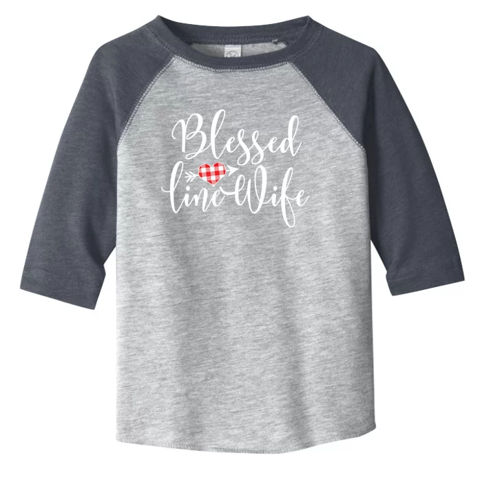 Blessed Linewife Red White Plaid Heart Line Wife Gift Toddler Fine Jersey T-Shirt