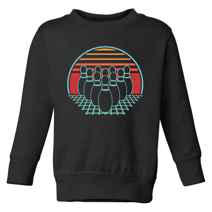 Bowling Lover Retro Vintage 80s Style 10 Pin Player Bowler Gift Toddler Sweatshirt