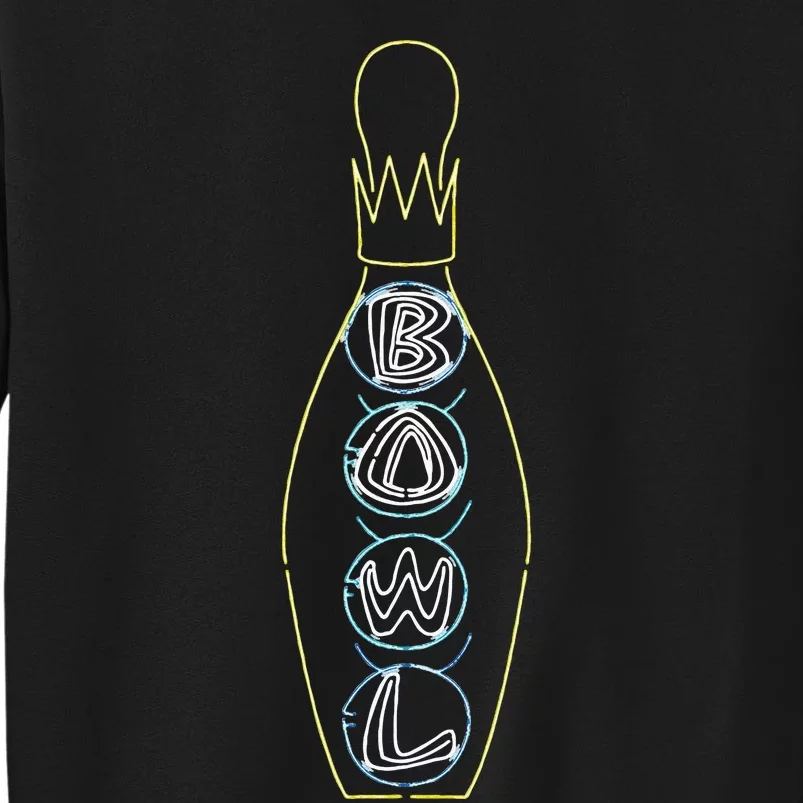 Big Lebowski Retro Neon Crown Bowling Pin Graphic Sweatshirt