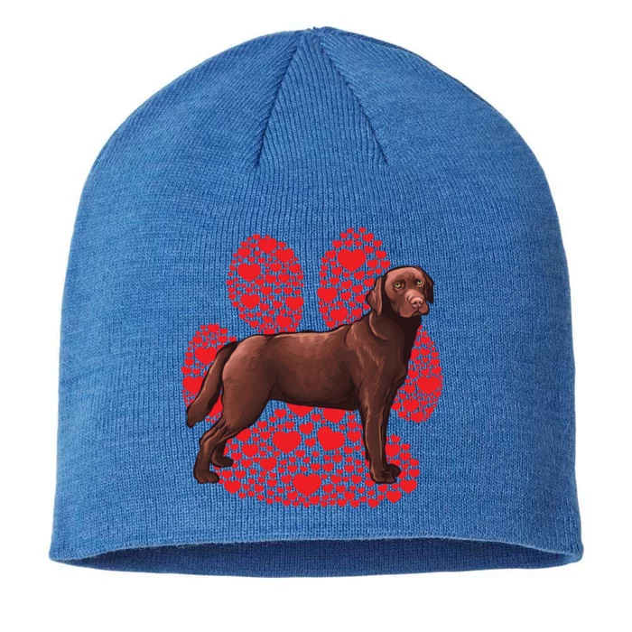 Brown Labrador Retriever Valentines Day Dog Love Paw Gift 8 1/2in Sustainable Knit Beanie