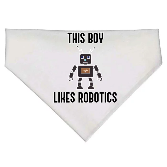 Boy Likes Robots Ironic Robotical Engineering Gift USA-Made Doggie Bandana