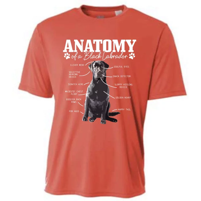 Black Labrador Retriever Anatomy Funny Cute Dog Mom Dad Cooling Performance Crew T-Shirt