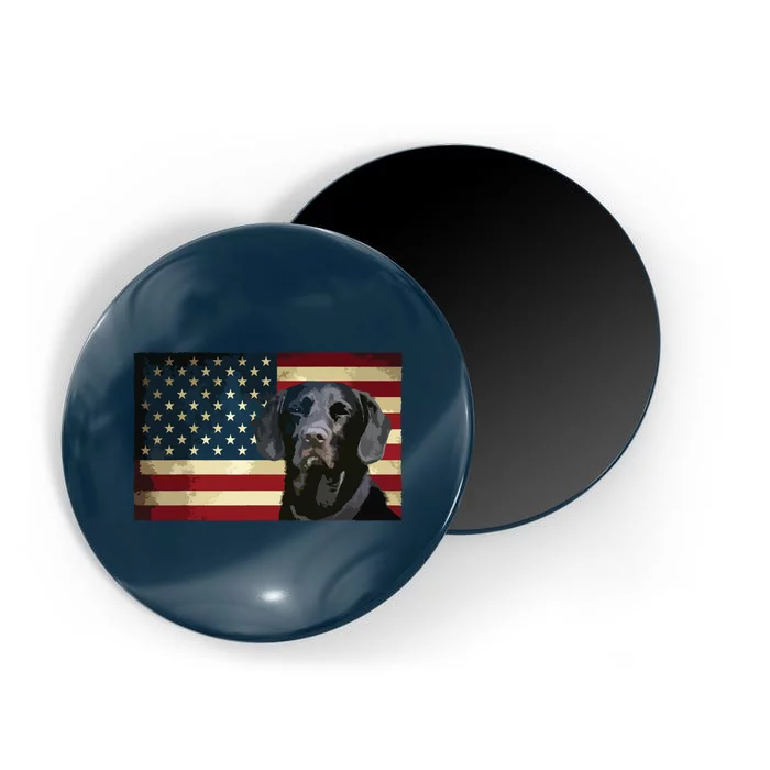 Black Labrador Retriever Gifts American Flag Men Women Lab Magnet