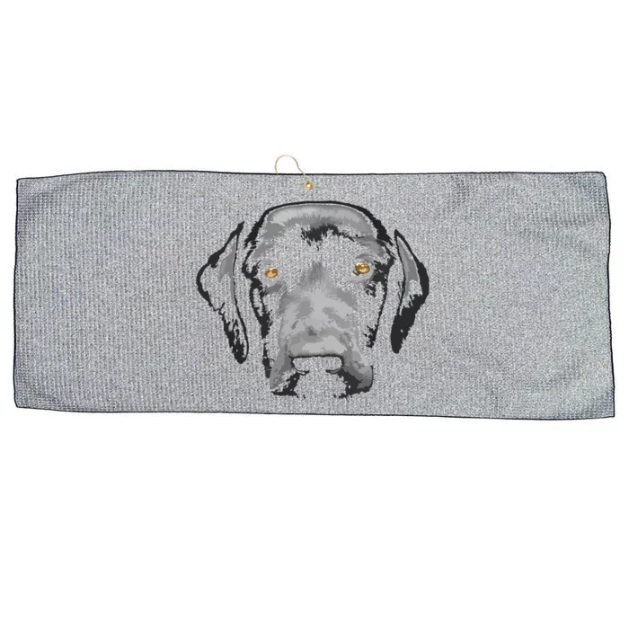 Black Labrador Retriever Large Microfiber Waffle Golf Towel