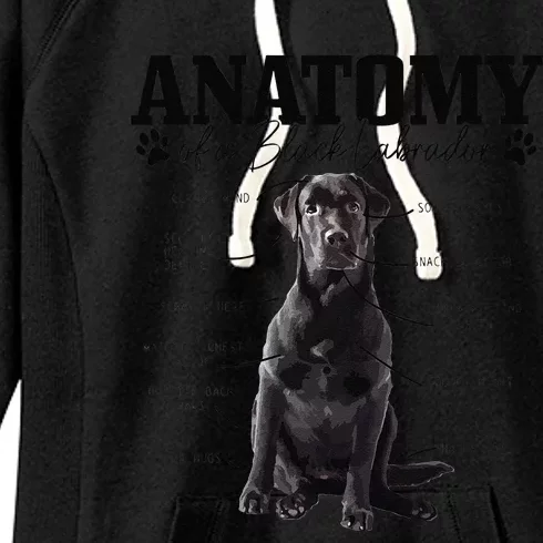 Black Labrador Retriever Anatomy Funny Cute Dog Mom Dad Women's Fleece Hoodie