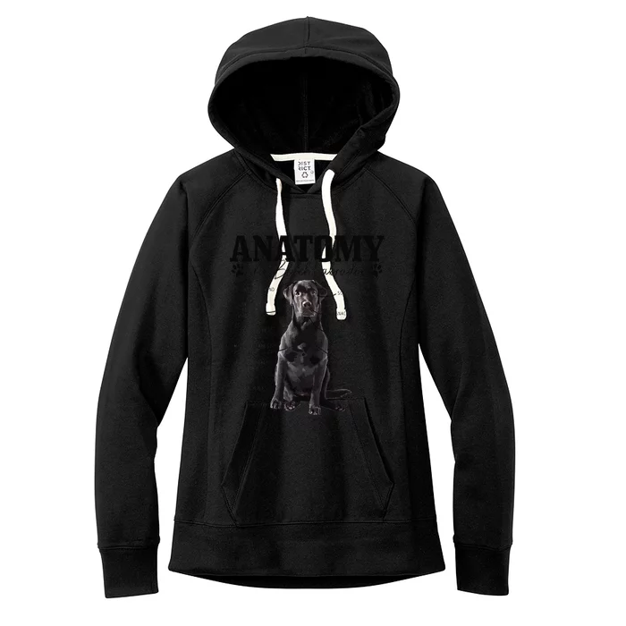 Black Labrador Retriever Anatomy Funny Cute Dog Mom Dad Women's Fleece Hoodie