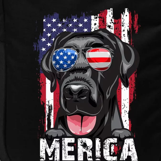 Black Labrador Retriever 4th Of July Merica Usa Flag Lab Dog Impact Tech Backpack