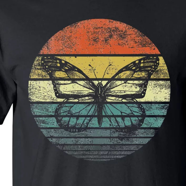 Butterfly Lover Retro Sunset Insect Monarch Entomology Tall T-Shirt