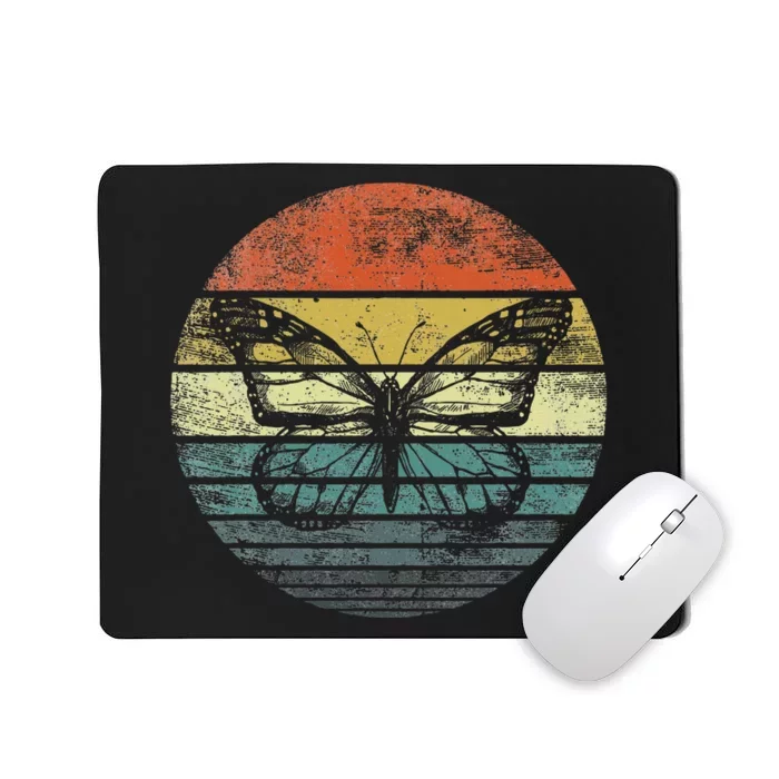 Butterfly Lover Retro Sunset Insect Monarch Entomology Mousepad