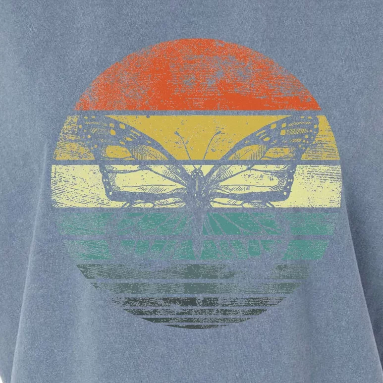 Butterfly Lover Retro Sunset Insect Monarch Entomology Garment-Dyed Women's Muscle Tee