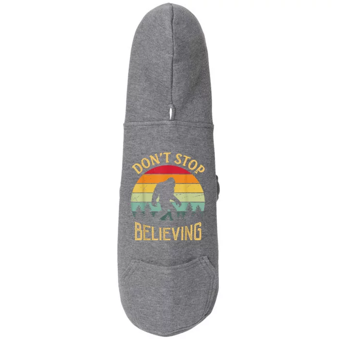 Bigfoot Lovers Retro Vintage DonT Stop Believing Bigfoot Doggie 3-End Fleece Hoodie