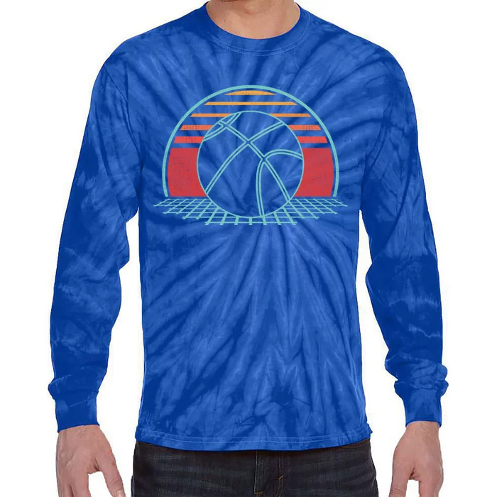 Basketball Lover Retro Vintage 80s Style Player Great Gift Tie-Dye Long Sleeve Shirt