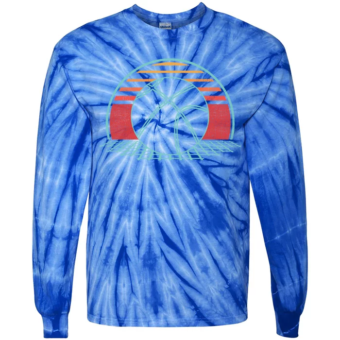 Basketball Lover Retro Vintage 80s Style Player Great Gift Tie-Dye Long Sleeve Shirt