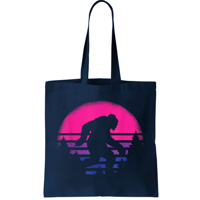 Bigfoot Lgbtq Retro Sasquatch Bisexual Pride Flag Ally Tote Bag