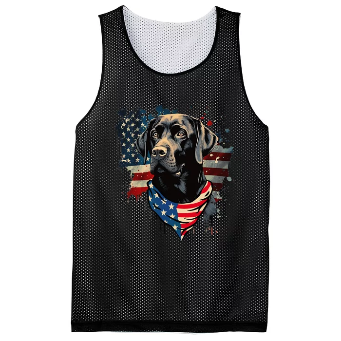 Black Labrador Retriever USA Flag Lab Dog Lover Gifts Mesh Reversible Basketball Jersey Tank