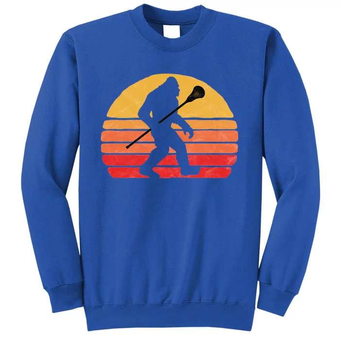 Bigfoot Lacrosse Stick Vintage Surf Sun Funny Lax Gift Tall Sweatshirt