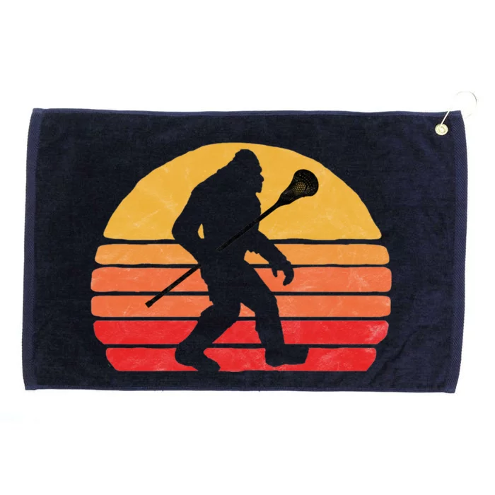 Bigfoot Lacrosse Stick Vintage Surf Sun Funny Lax Gift Grommeted Golf Towel