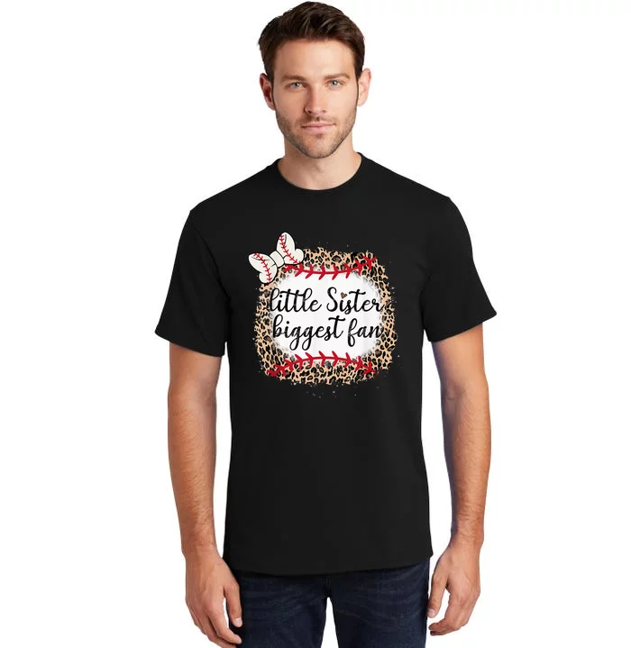 Baseball Little Sister Biggest Fan Ball Mom Tall T-Shirt