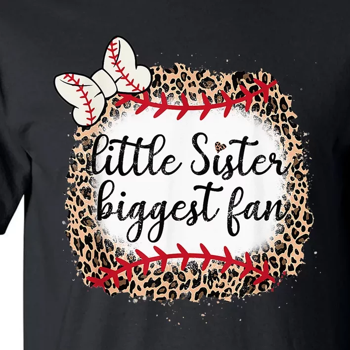 Baseball Little Sister Biggest Fan Ball Mom Tall T-Shirt