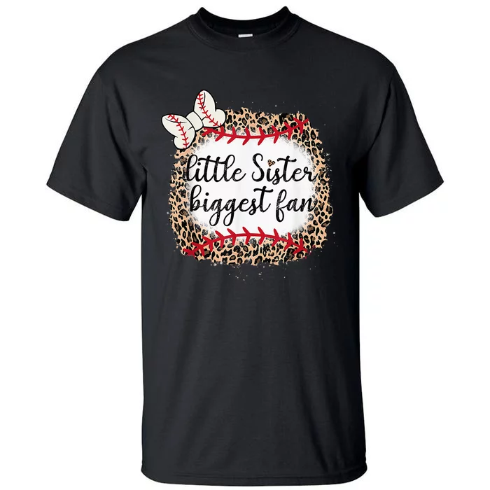 Baseball Little Sister Biggest Fan Ball Mom Tall T-Shirt