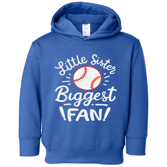 Baseball Little Sister Biggest Fan Toddler Hoodie