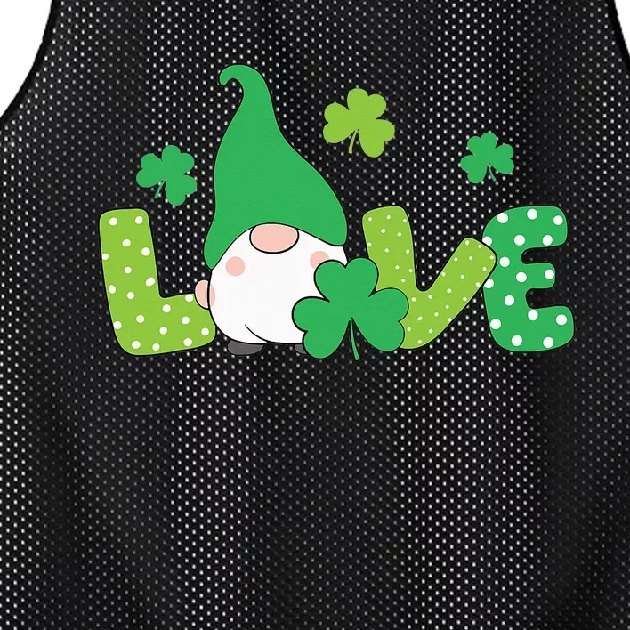 Bleached LOVE St Patricks Day Gnomes Shamrock Mesh Reversible Basketball Jersey Tank