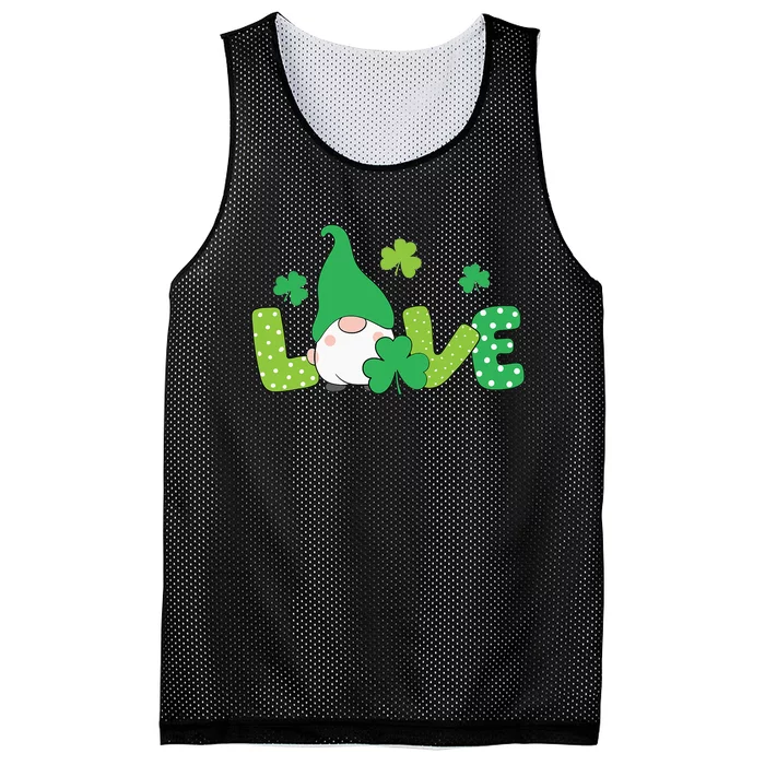 Bleached LOVE St Patricks Day Gnomes Shamrock Mesh Reversible Basketball Jersey Tank