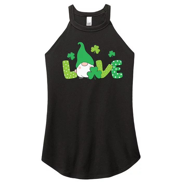 Bleached LOVE St Patricks Day Gnomes Shamrock Women’s Perfect Tri Rocker Tank