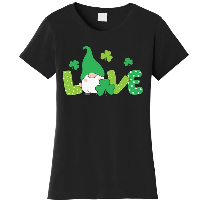 Bleached LOVE St Patricks Day Gnomes Shamrock Women's T-Shirt