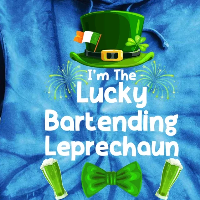 Bartending Leprechaun St Patrick's Day Bartender Cute Gift Tie Dye Hoodie