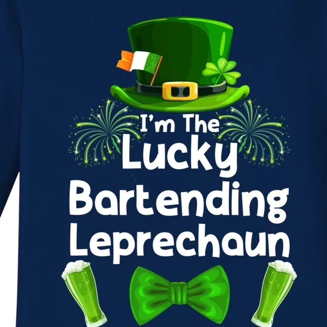 Bartending Leprechaun St Patrick's Day Bartender Cute Gift Baby Long Sleeve Bodysuit