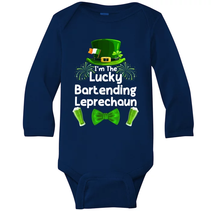 Bartending Leprechaun St Patrick's Day Bartender Cute Gift Baby Long Sleeve Bodysuit