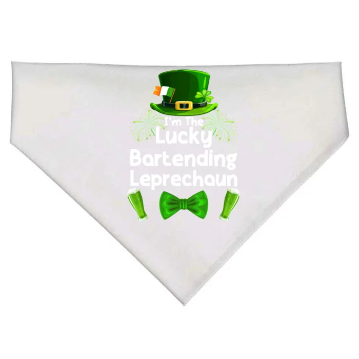 Bartending Leprechaun St Patrick's Day Bartender Cute Gift USA-Made Doggie Bandana