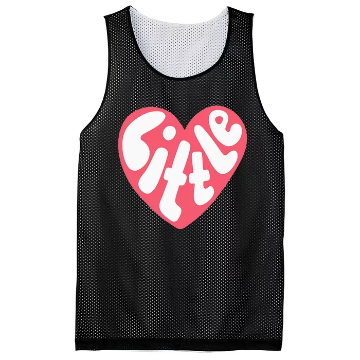 Big Little Sorority Reveal Little Pink Heart Mesh Reversible Basketball Jersey Tank