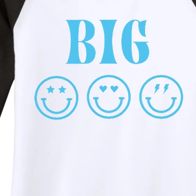 Big Little Sorority Reveal Big Smilies Retro Women's Tri-Blend 3/4-Sleeve Raglan Shirt