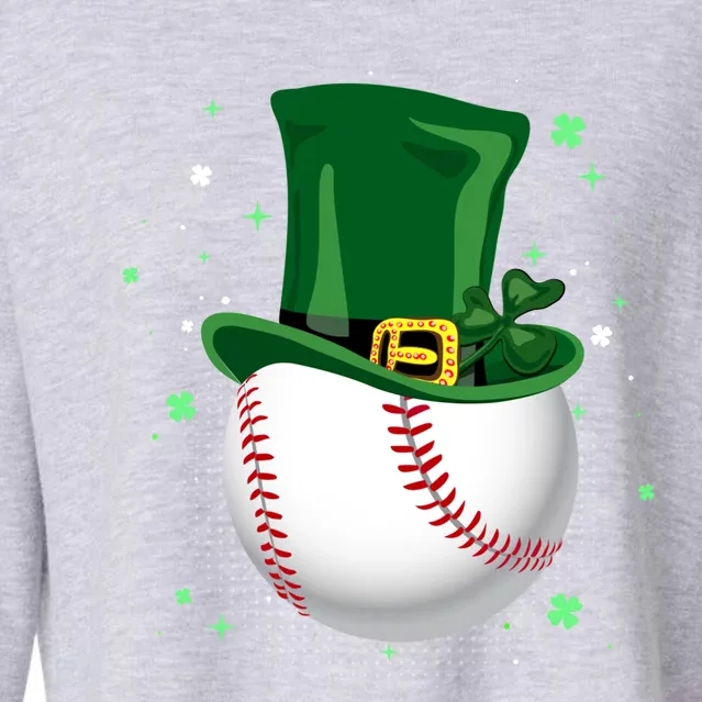 Baseball Leprechaun St Patricks Day Gift Cool Gift Cropped Pullover Crew