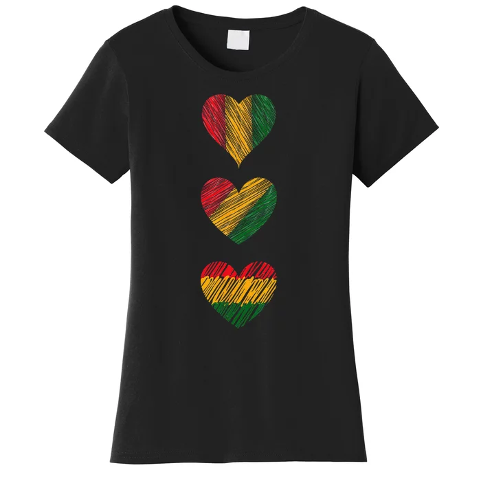 Black Love Soulful Couples Matching African Pride Colors Women's T-Shirt