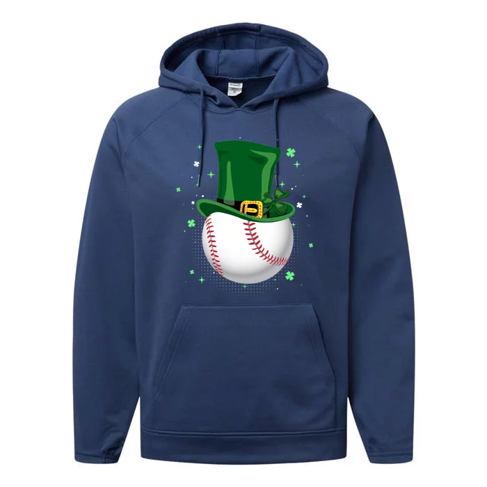 Baseball Leprechaun St Patricks Day Gift Performance Fleece Hoodie