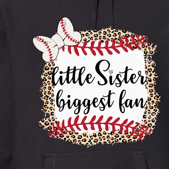 Baseball Little Sister Biggest Fan For Baseball Player Premium Hoodie