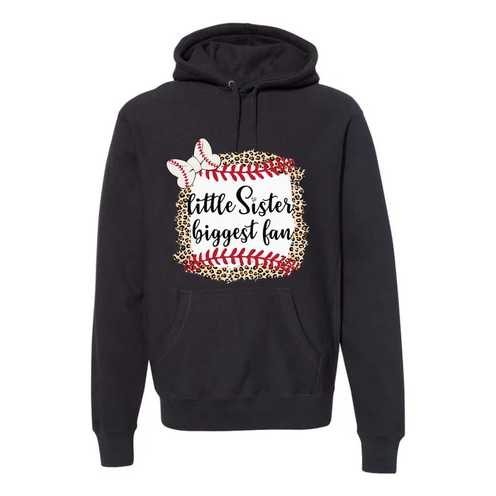 Baseball Little Sister Biggest Fan For Baseball Player Premium Hoodie