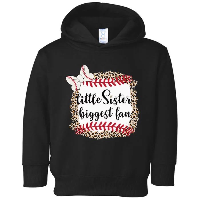 Baseball Little Sister Biggest Fan For Baseball Player Toddler Hoodie